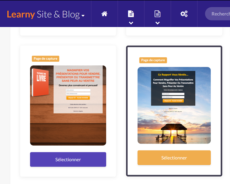 créer une page de capture avec learnybox