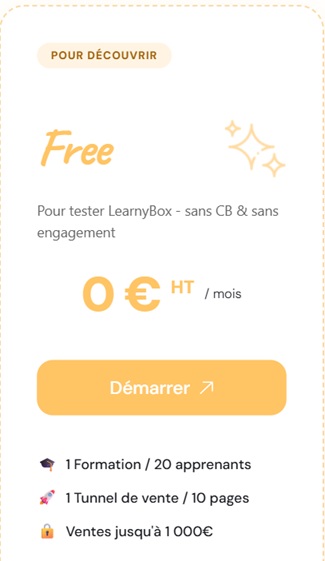 Forfait gratuit Learnybox